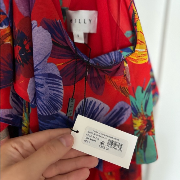 LEAVING CLOSET!! Accepting almost any offer! NWT - MILLY FLORAL RED FLORAL DRESS - Picture 6 of 7